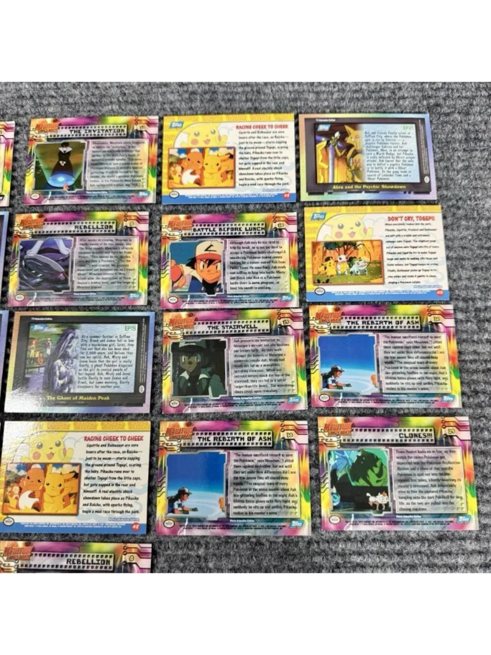Vintage Topps Pokemon Pikachus Vacation Movie TV Animation Edition Lot Of 18 90s